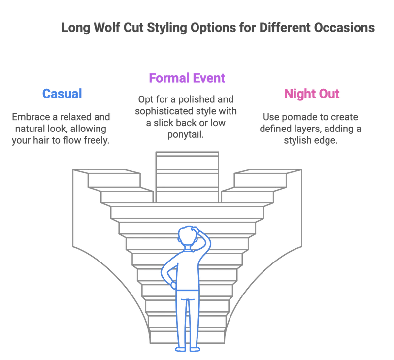 Long Wolf Cut Styling Options for Different Occasions