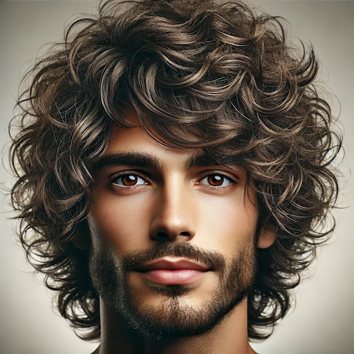 Curly Wolf Cut For Men Vision