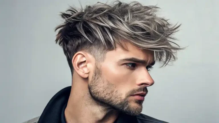 mens wolf cut with Bangs